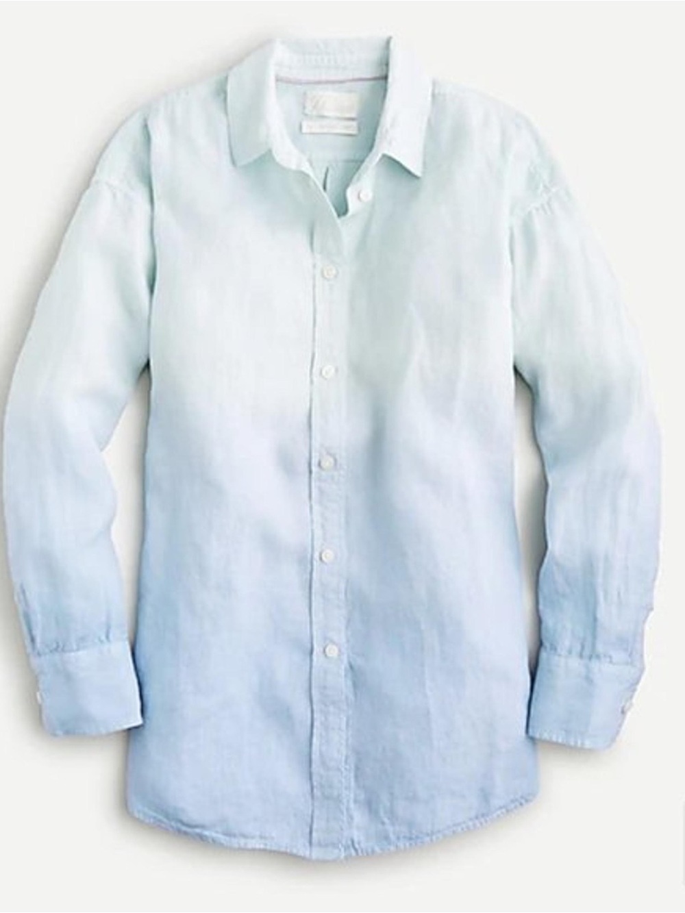 J.Crew x Baird McNutt dip dye ombré linen button up shirt relaxed cut